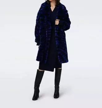 Пальто Arwen синего/черного цвета Diane von Furstenberg