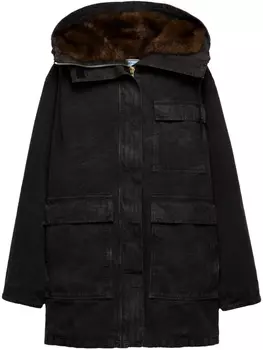 Пальто из парусины Prada, черный