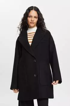Пальто из шерсти Esprit, черный