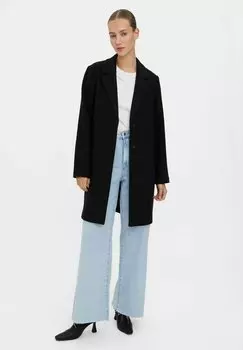 Пальто классическое Vero Moda с глубоким вырезом, черный