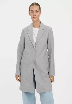 Пальто классическое Vero Moda с глубоким вырезом, серый