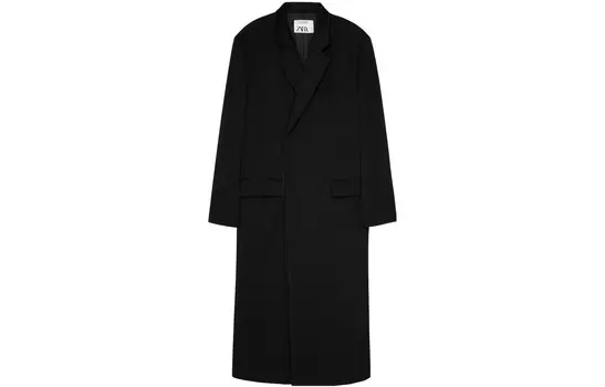 Пальто мужское черное Zara, черный