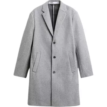 Пальто мужское серое Zara, серый