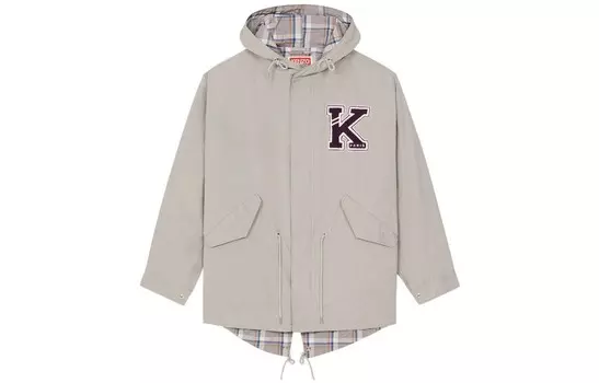 Пальто-парка мужское жемчужно-серое Kenzo, серый