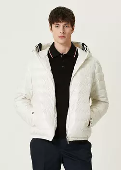 Пальто с капюшоном Moncler, белый
