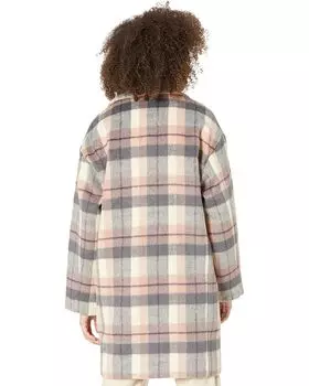 Пальто Sanctuary Single Breasted Wool Coat, цвет Pink/Grey Plaid
