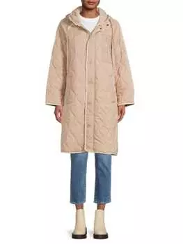 Пальто Стеганое LOVE TOKEN с капюшоном, beige