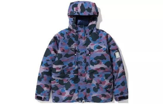 Пальто свободного кроя BAPE Grid Camo Fish Tail A Bathing Ape, фиолетовый