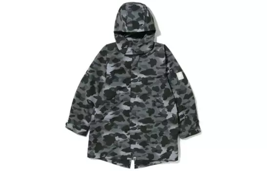 Пальто свободного кроя BAPE Grid Camo Fish Tail A Bathing Ape, зеленый