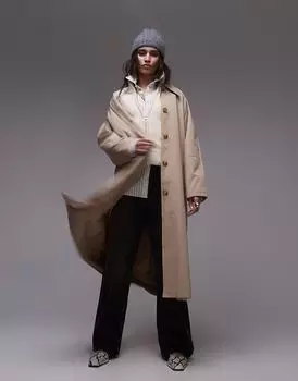Пальто-тренч Topshop 90-х в каменном цвете