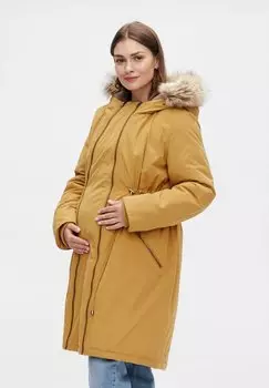 Пальто зимнее Mamalicious, горчичный
