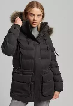 Пальто зимнее Superdry, черный