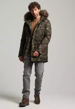 Пальто зимнее Superdry, камуфляж