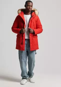 Пальто зимнее Superdry, красный