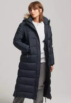 Пальто зимнее Superdry, темно-синий