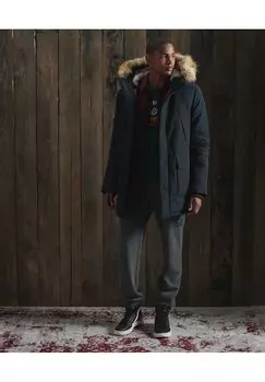Пальто зимнее Superdry, темно-синий