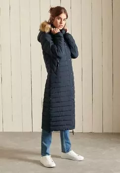 Пальто зимнее Superdry, темно-синий