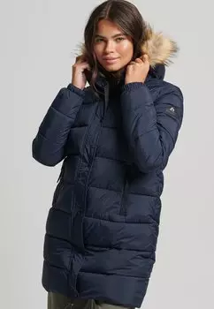 Пальто зимнее Superdry, темно-синий