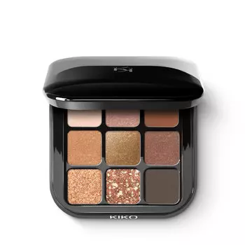 Палитра теней для век Glamour Multi Finish Eyeshadow Palette из 9 теней для век с разной отделкой 02 Sunset Vibes KIKO Milano