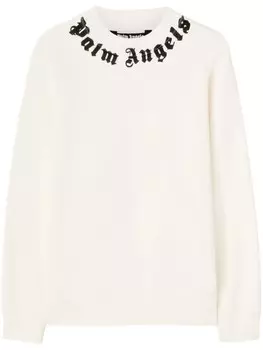 Palm Angels хлопковая толстовка с логотипом, белый