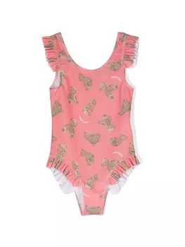Palm Angels Kids купальник с принтом Teddy Bear, розовый