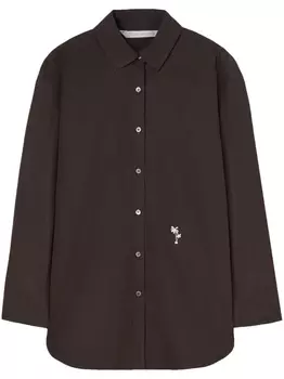 Palm Angels рубашка с вышивкой, черный