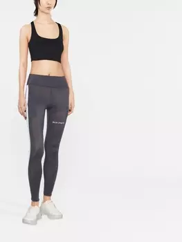 Palm Angels спортивные легинсы с завышенной талией, серый