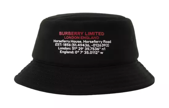 Панама Burberry Location Print, черный
