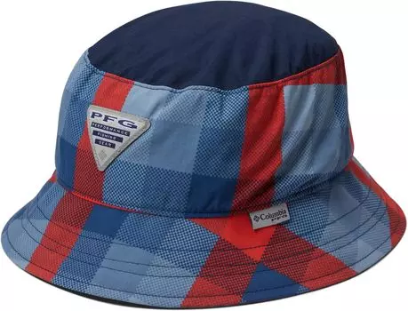 Панама Columbia PFGBucket Hat, цвет Carbon Mid Gingham/Agate Blue