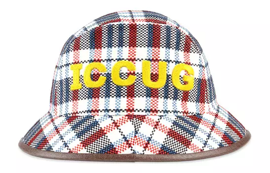 Панама Gucci с логотипом, красный / белый