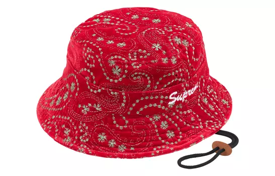 Панама Supreme Velvet Paisley, красный