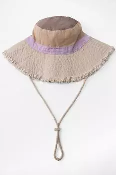 Панама Zara Contrast Fringed Bucket, серый