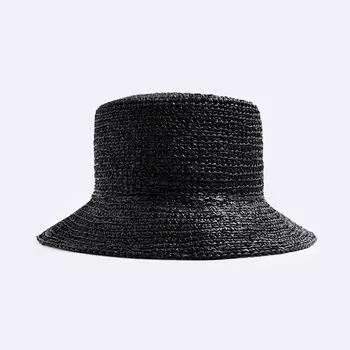 Панама Zara Textured Raffia, черный