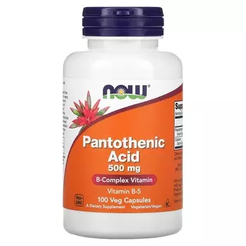 Пантотеновая Кислота NOW Foods, 100 капсул