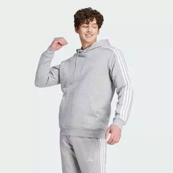 Парка Adidas Essentials Fleece Three Stripes Hoodie, цвет Medium Grey Heather
