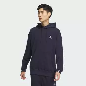 Парка Adidas Essentials Plus Loose Fit Small Logo French Terry Pullover Hoodie, цвет Legendary Ink