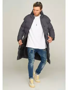 Парка behype Wintermantel LONGLINE PUFFER, темно-серый