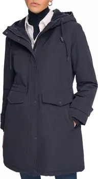 Парка Calvin Klein Parka with Faux Sherpa Hood, темно-синий