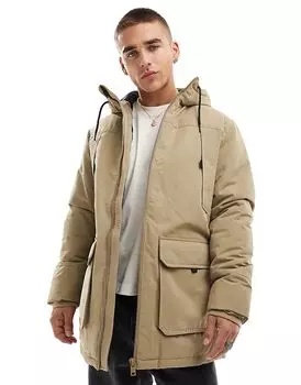 Парка хозяйственная бежевого цвета Jack & Jones
