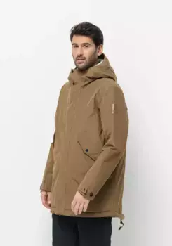 Парка Jack Wolfskin "TALFORST PARKA M", с капюшоном, цвет Chipmunk