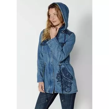 Парка Koroshi 2312JA91 Short Denim, синий