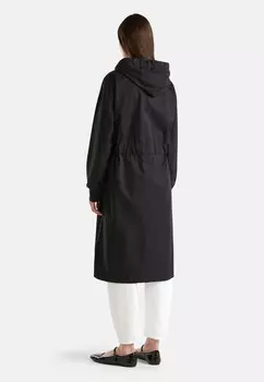 Парка LONG WITH DRAWSTRING HOOD, FRONT ZIP. United Colors of Benetton, черный