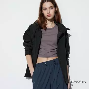 Парка с капюшоном blocktech UNIQLO, черный