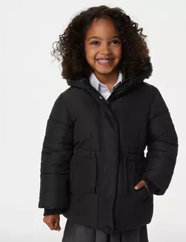 Парка Stormwear с капюшоном (2–8 лет) Marks & Spencer, черный