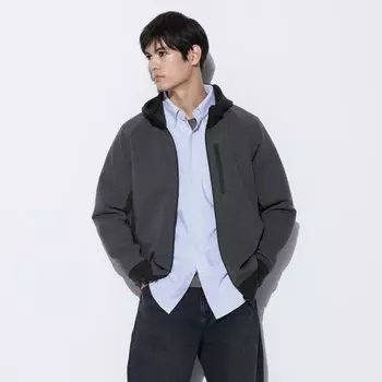 Парка UNIQLO на молнии, темно-серый