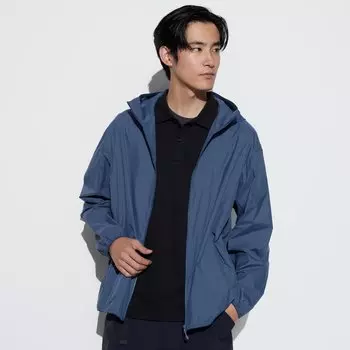 Парка UNIQLO с капюшоном, синий