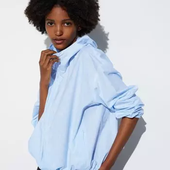 Парка Uniqlo с принтом, голубой
