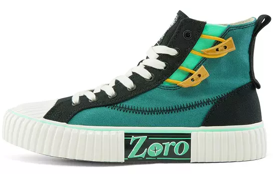 Кеды Kappa One Piece Canvas Shoes Unisex High-Top Duck Green/Black