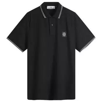 Патч-Поло Stone Island, черный