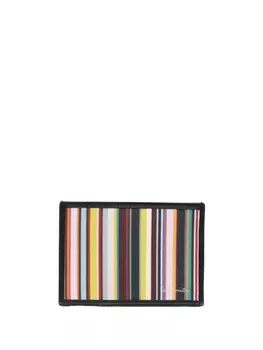 Paul Smith картхолдер в полоску, черный